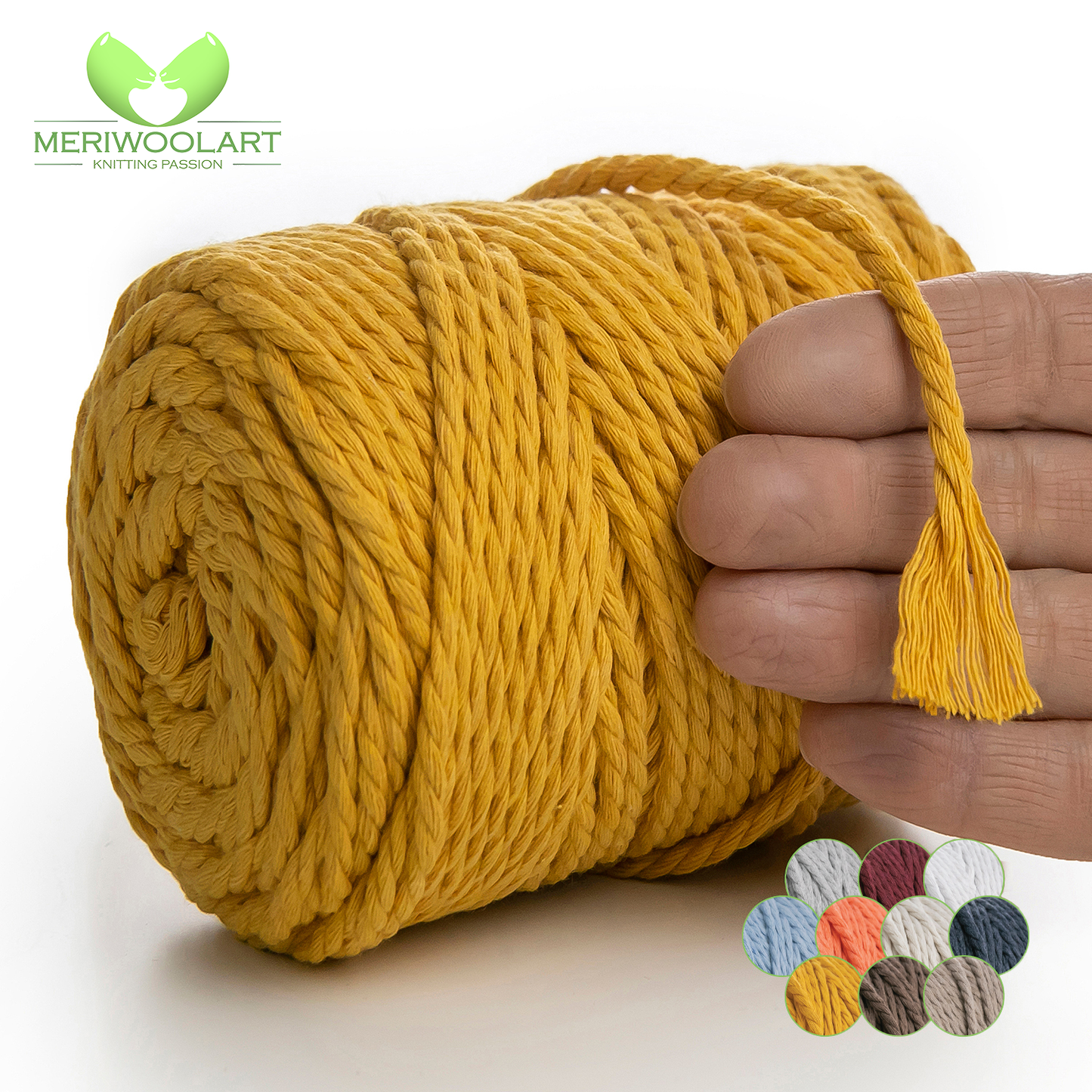 TOBACCO MACRAMÉ ROPE 4 MM, 75 M