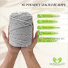 LIGHT GREY MACRAMÉ ROPE 6 MM, 100 M